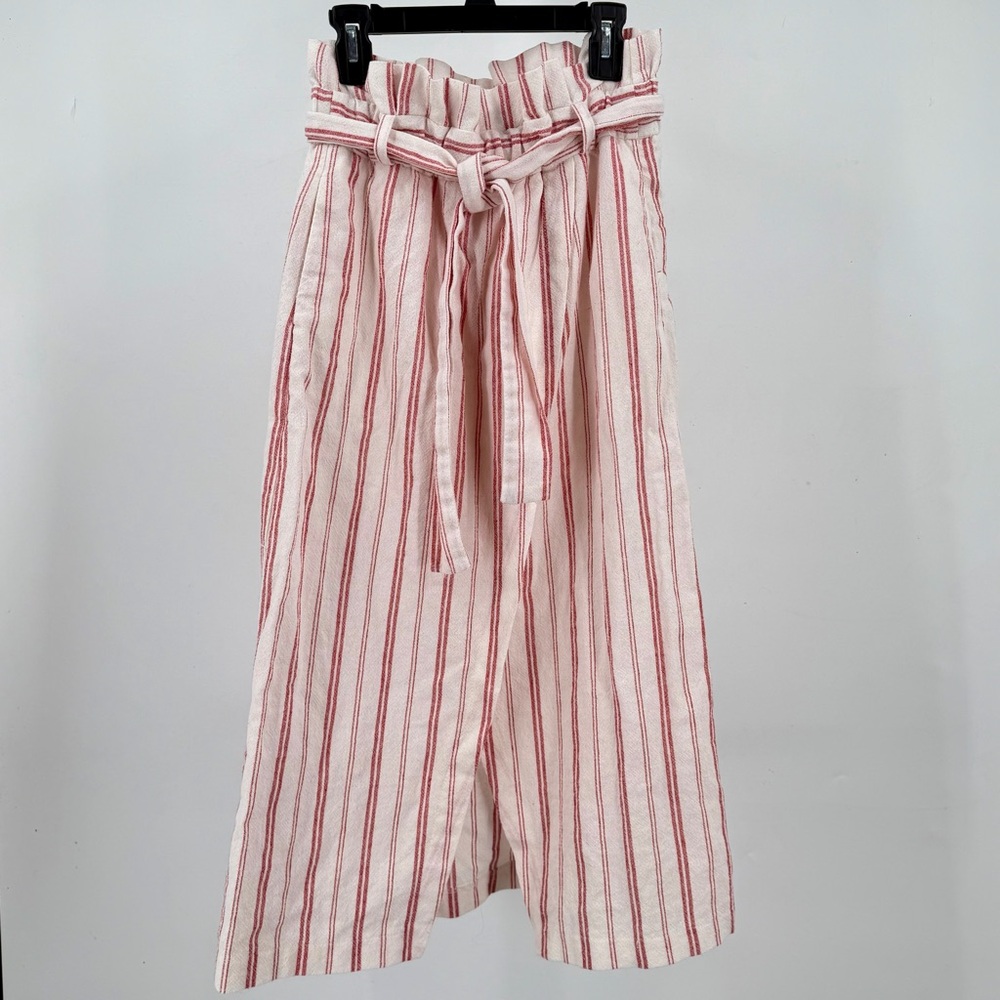 Zara Cream and Red Patterned Garment